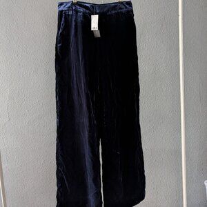 NWT Banana Republic Women's Blue Velvet Straight Leg Pants Sz S